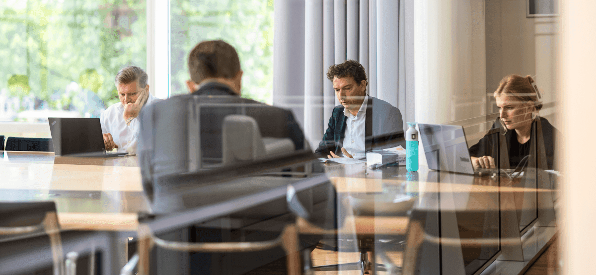 Business meeting large conference table