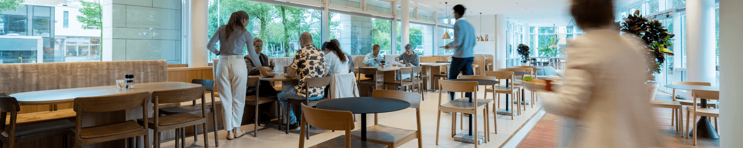 Company restaurant employees lunch