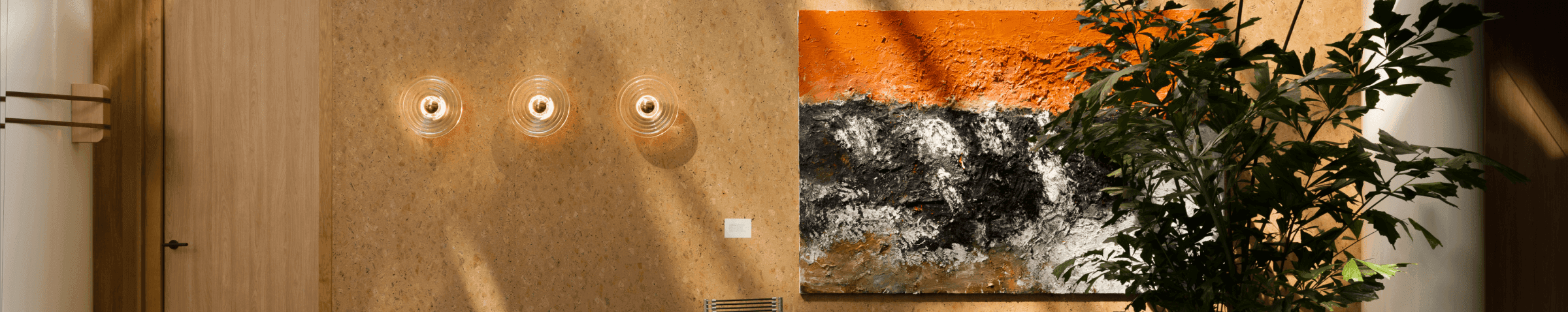 Moderne kunst ontvangstruimte tafel plant