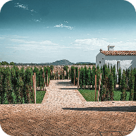 Stenen tuin huis berguitzicht