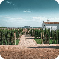 Stenen tuin huis berguitzicht